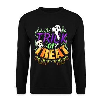 Spooky Ghosts Trick Or Trat Costume Spirits - Unisex Pullover - Schwarz - Vorne - Alina (178cm) & Michal (187cm)