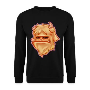 Monstre brun grincheux avec cornes Halloween - Sweat-shirt Unisexe - noir - Devant - Alina (178cm) & Michal (187cm)