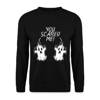 Spirit Ghosts Scared By Themselves You Scared Me - Unisex Pullover - Schwarz - Vorne - Alina (178cm) & Michal (187cm)