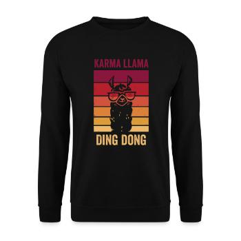 Lustiges Lama - Unisex Pullover - Schwarz - Vorne - Alina (178cm) & Michal (187cm)