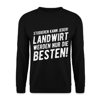 Landwirt Lustiger Spruch Geschenk - Unisex Pullover - Schwarz - Vorne - Alina (178cm) & Michal (187cm)