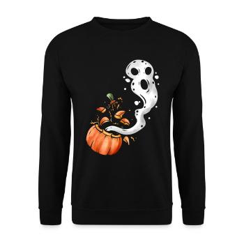 Spirit Escapes A Pumpkin Ghost Halloween - Unisex Sweatshirt - black - Front - Alina (178cm) & Michal (187cm)