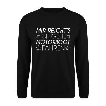 Motorboot Spruch - Unisex Pullover - Schwarz - Vorne - Alina (178cm) & Michal (187cm)