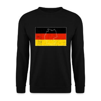 Germany Flag - Unisex Sweatshirt - black - Front - Alina (178cm) & Michal (187cm)