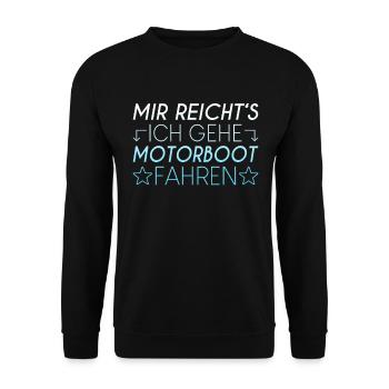 Motorboot Spruch - Unisex Pullover - Schwarz - Vorne - Alina (178cm) & Michal (187cm)