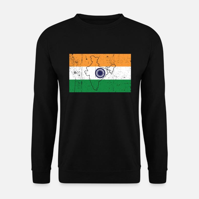 Indien Flagge - Unisex Pullover - Schwarz