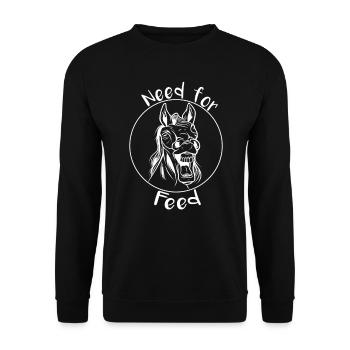 Need for Feed Horse Lover Rider Shirt - Unisex Sweatshirt - black - Front - Alina (178cm) & Michal (187cm)