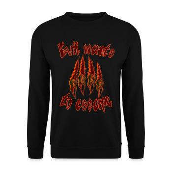 HALLOWEEN EVIL VEUT S’ÉCHAPPER - Sweat-shirt Unisexe - noir - Devant - Alina (178cm) & Michal (187cm)