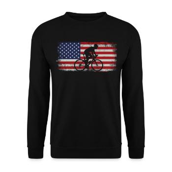Funny Road Bike Riding Cycling Usa - Unisex Pullover - Schwarz - Vorne - Alina (178cm) & Michal (187cm)
