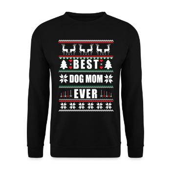 Drôle moche Noël Meilleur chien maman jamais - Sweat-shirt Unisexe - noir - Devant - Alina (178cm) & Michal (187cm)