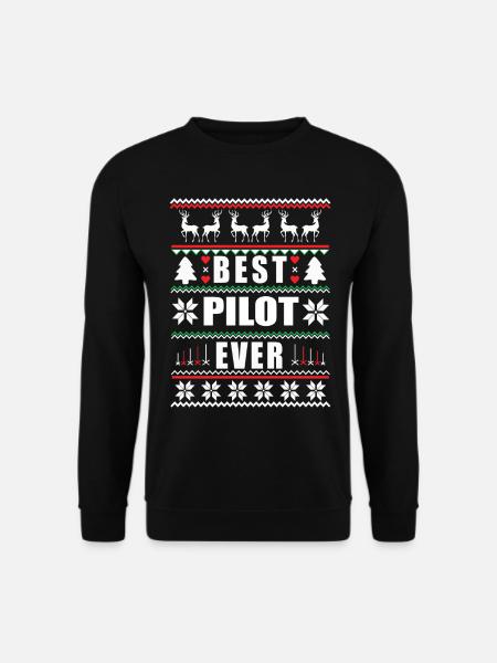 Funny Ugly Christmas Best Pilot Ever - Unisex Pullover - Schwarz