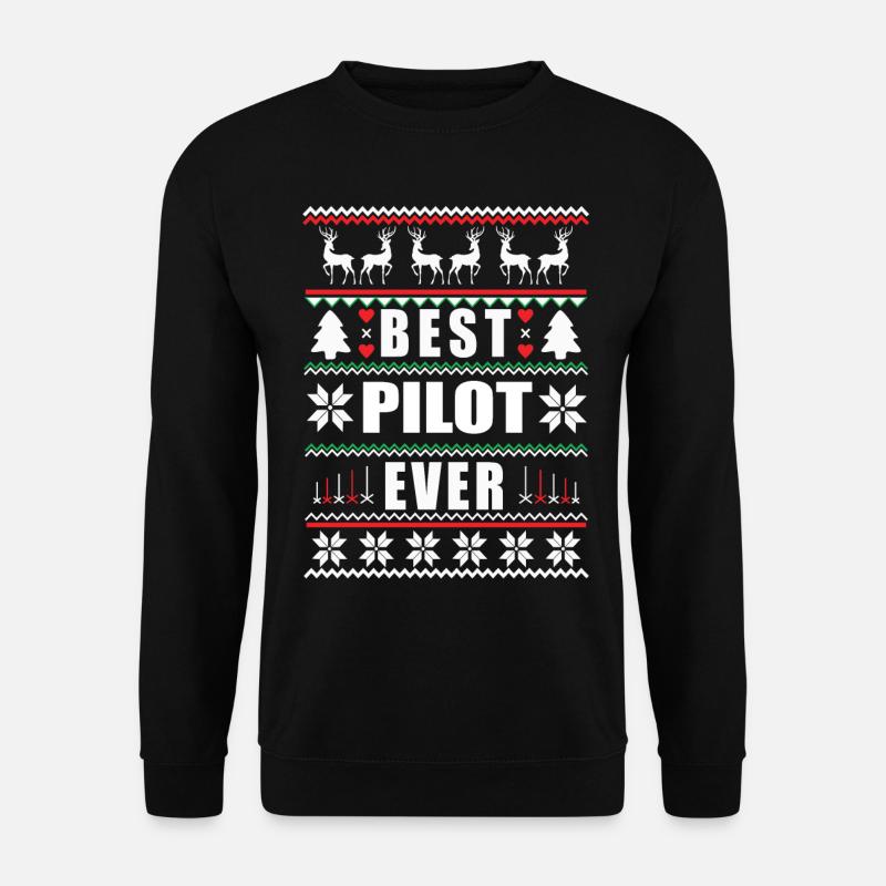 Funny Ugly Christmas Best Pilot Ever - Unisex Pullover - Schwarz
