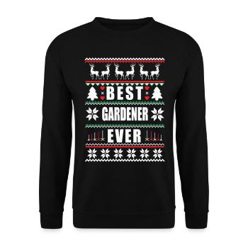 Drôle de Noël laid Meilleur jardinier de tous les temps - Sweat-shirt Unisexe - noir - Devant - Alina (178cm) & Michal (187cm)