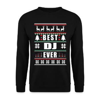 Drôle Ugly Christmas Meilleur Dj de tous les temps - Sweat-shirt Unisexe - noir - Devant - Alina (178cm) & Michal (187cm)