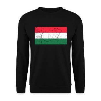 Drapeau de la Hongrie - Sweat-shirt Unisexe - noir - Devant - Alina (178cm) & Michal (187cm)