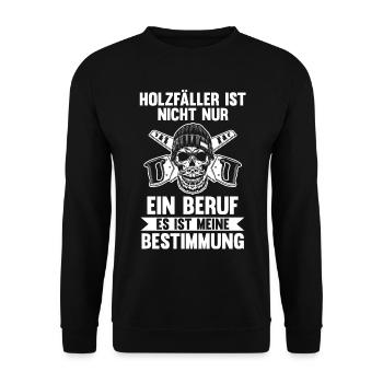 Waldarbeiter Förster Waldarbeit Holzfäller - Unisex Pullover - Schwarz - Vorne - Alina (178cm) & Michal (187cm)