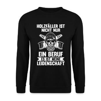 Waldarbeiter Förster Waldarbeit Holzfäller - Unisex Pullover - Schwarz - Vorne - Alina (178cm) & Michal (187cm)