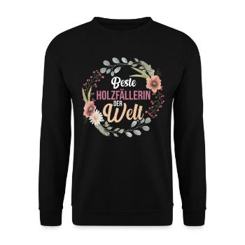 Waldarbeiter Förster Waldarbeit Holzfäller - Unisex Pullover - Schwarz - Vorne - Alina (178cm) & Michal (187cm)