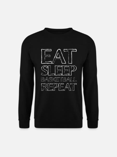 Basketball Essen Schlafen - Unisex Pullover - Schwarz