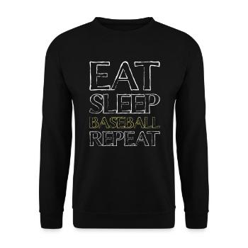 Manger du baseball du sommeil - Sweat-shirt Unisexe - noir - Devant - Alina (178cm) & Michal (187cm)