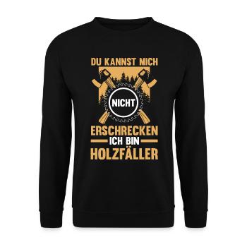 Waldarbeiter Förster Waldarbeit Holzfäller - Unisex Pullover - Schwarz - Vorne - Alina (178cm) & Michal (187cm)