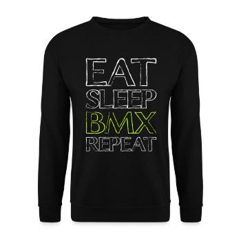 Essen Schlafen Bmx - Unisex Pullover - Schwarz - Vorne - Alina (178cm) & Michal (187cm)