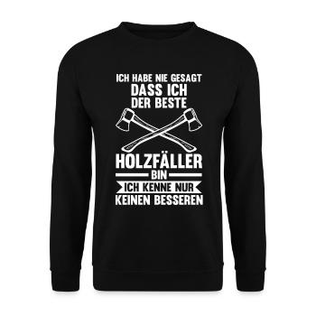 Waldarbeiter Förster Waldarbeit Holzfäller - Unisex Pullover - Schwarz - Vorne - Alina (178cm) & Michal (187cm)