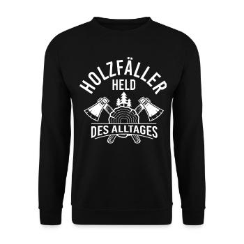 Waldarbeiter Förster Waldarbeit Holzfäller - Unisex Pullover - Schwarz - Vorne - Alina (178cm) & Michal (187cm)