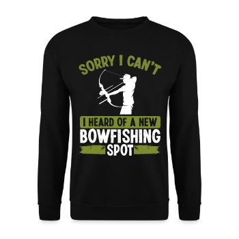 Bowfishing Spot Bow Hunter Archer Bowfisher - Unisex Pullover - Schwarz - Vorne - Alina (178cm) & Michal (187cm)