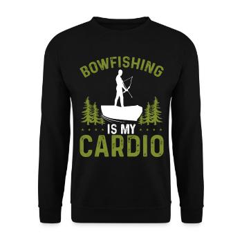 Bowfishing est mon Cardio Fisher Bowhunter Bowfisher - Sweat-shirt Unisexe - noir - Devant - Alina (178cm) & Michal (187cm)