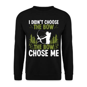Bowfishing The Bowe Chose Me Fisherman Bowfisher - Unisex Sweatshirt - black - Front - Alina (178cm) & Michal (187cm)