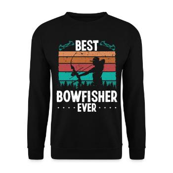 Bateau à l’arc Meilleur pêcheur à l’arc de tous les temps Chasseur à l’arc - Sweat-shirt Unisexe - noir - Devant - Alina (178cm) & Michal (187cm)