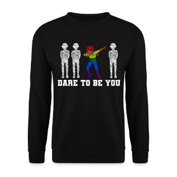 Dabbing Mummy LGBTQ Gay Lesbian Trans Pride - Unisex Sweatshirt - black - Front - Alina (178cm) & Michal (187cm)