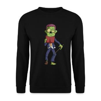 Zombie School Teacher Teacher Book Read Halloween - Unisex Sweatshirt - black - Front - Alina (178cm) & Michal (187cm)