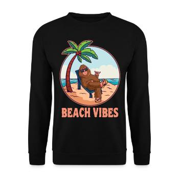Beach Vibes Bigfoot Vacances d’été Sasquatch - Sweat-shirt Unisexe - noir - Devant - Alina (178cm) & Michal (187cm)