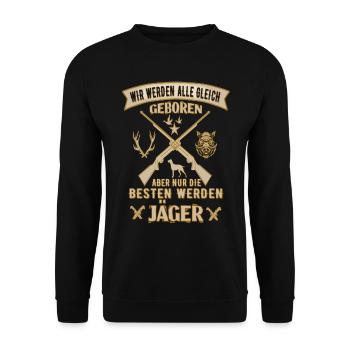 Hunting license Hunting exam passed push hunting in the forest - Unisex Sweatshirt - black - Front - Alina (178cm) & Michal (187cm)