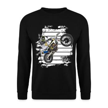 Motocross / Enduro / Freestyle mx / Dirtbike rétro - Sweat-shirt Unisexe - noir - Devant - Alina (178cm) & Michal (187cm)