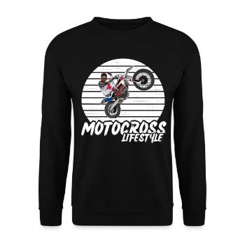 Motocross / Enduro / Freestyle mx / Dirtbike retro - Unisex Sweatshirt - black - Front - Alina (178cm) & Michal (187cm)