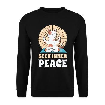 Serenity Cat Yoga Cat Propriétaire Méditation - Sweat-shirt Unisexe - noir - Devant - Alina (178cm) & Michal (187cm)