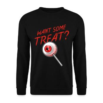 Astuce ou friandise Voulez une sucette de globe oculaire - Sweat-shirt Unisexe - noir - Devant - Alina (178cm) & Michal (187cm)
