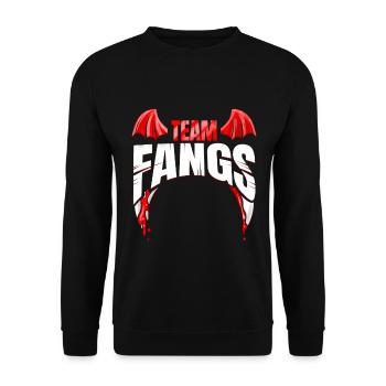 Team Fangs Vampire Horde Halloween - Sweat-shirt Unisexe - noir - Devant - Alina (178cm) & Michal (187cm)