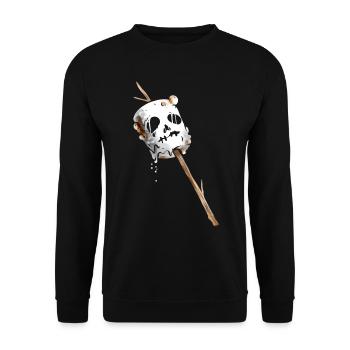Jack O Lantern Ghost Marshmallow On A Stick On - Unisex Pullover - Schwarz - Vorne - Alina (178cm) & Michal (187cm)