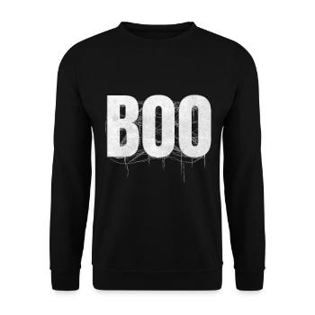 Letters Write The Word Boo With Spider Web On - Unisex Sweatshirt - black - Front - Alina (178cm) & Michal (187cm)