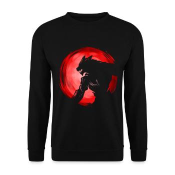 Ombre de loup-garou devant la lune rouge Halloween - Sweat-shirt Unisexe - noir - Devant - Alina (178cm) & Michal (187cm)