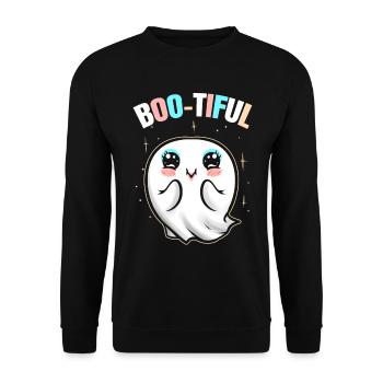 Mignon Kawaii Beautiful Ghost Is Boo-tiful On - Sweat-shirt Unisexe - noir - Devant - Alina (178cm) & Michal (187cm)
