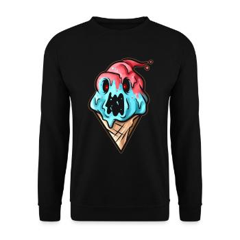 Scary Monster Zombie Demon Soft Ice Cream Cone - Unisex Sweatshirt - black - Front - Alina (178cm) & Michal (187cm)