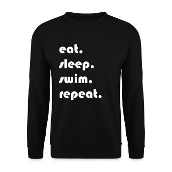 Swimming - eat. Sleep. Swim. repeat. - Unisex Sweatshirt - black - Front - Alina (178cm) & Michal (187cm)