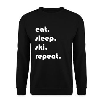 Ski - manger. Dormir. ski. répéter. - Sweat-shirt Unisexe - noir - Devant - Alina (178cm) & Michal (187cm)