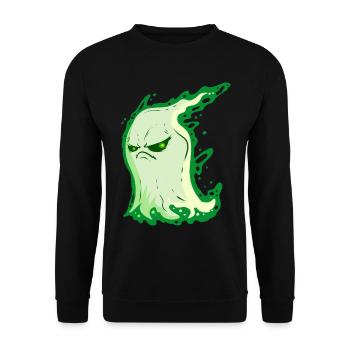 Fantôme grincheux de l’ vert à Halloween - Sweat-shirt Unisexe - noir - Devant - Alina (178cm) & Michal (187cm)