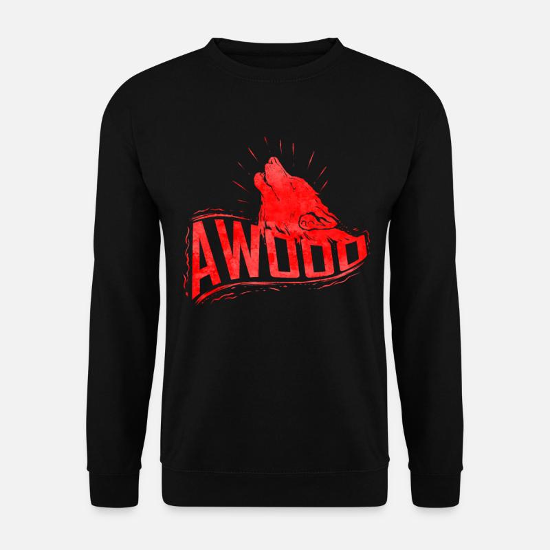 Howling Wolf Awooo Halloween - Unisex Sweatshirt - black